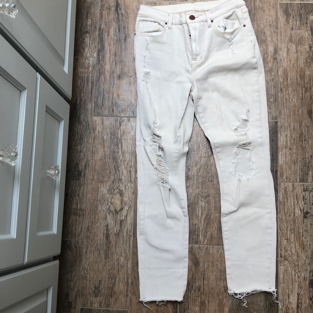 Lightly worn, cream Urban Outfitters jeans